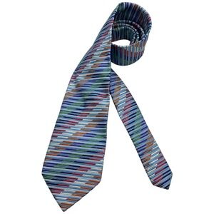 ALTEA Multicolor Geometric Silk LUXURY Tie ITALY